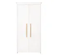 Produktbild: roba® Kinderkleiderschrank Lilo 2-türig Kinderschrank mit modernen Holzgriffen - Weiß / Natur