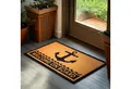 Produktbild: BRUBAKER Fußmatte Welcome on Board - 45 x 75 cm Schmutzfangmatte - Anker, Rechteckig, Höhe: 15 mm, Fußmatte für Außen und Innen aus Kokos - Wetterfest und Rutschfest