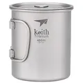 Produktbild: Keith Titanium Titan Becher mit Klappgriff und Deckel 450 ml