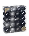 Produktbild: Inge-glas Weihnachtskugeln Kunststoff 4cm - 5cm 44er Set Christbaumkugeln Schwarz