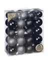 Produktbild: INGE-GLAS® Christbaumschmuck Inge's Weihnachtskugeln 44 Stück 4-5 cm Schwarz, Kunststoff, bruchfest, Baumdekoration, Baumschmuck, Weihnachtsdekoration