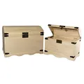 Produktbild: Rayher Holz-Truhen-Set, 2 Stück, 37 x 21 x 26 cm und 44,8 x 28,8 x 32 cm, naturbelassen, Schatztruhen, Schatzkisten, 6153900