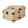 Produktbild: Holz Truhen Set 2 Größen  37x21x26 cm + 44,8x28,8x32 cm natur Schatulle