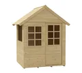 Produktbild: Holz Spielhaus Holla Kinderspielhaus Natur 121x92x140 cm mit Fenstern ZWERKULES