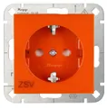 Produktbild: Kopp 940022002 HK07 - Schutzkontakt-Steckdose, erhöhter Berührungsschutz, zentrale Stromversorgung, Farbe: orange