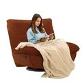 Produktbild: FLEXISPOT Relaxsessel Set mit Decke, Manueller Schlafsessel, Drehsessel mit Wippfunktion, Liegesessel für Wohnzimmer, Fernsehsessel (Braun) - Braun