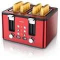 Produktbild: Arendo Toaster, Edelstahl, mit Brötchenaufsatz, Display & Touch, wärmeisoliert, verschiedene Schlitze
