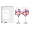 Produktbild: RITZENHOFF 8084002 Cocktail-Glas 2er Set 500 ml, Serie Reitgold - 2 Stück mit Motiv Pferde lila-pink, Made in Germany