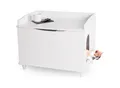 Produktbild: WONDERMAKE® Katzenschrank für Katzentoilette groß aus Holz, Katzenklo-Schrank Kommode XL, Design Katzen-Haus Toilette Klo Waschbecken-Unterschrank für Bad, 73,5 x 51,5 x 57 cm, weiß