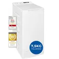 Produktbild: Exquisit Toplader Waschmaschine 7,5kg, schmal, 1200 U/Min, Energieklasse A, LTO51207