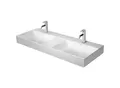 Produktbild: Duravit DuraSquare Möbel-Doppel-Waschtisch 23531200701 120 x 47 cm, ohne Überlauf, mit Hahnlochbank, ohne Hahnloch, weiß WonderGliss