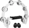 Produktbild: EastRock Tambourine Half Moon Tamburin Hand Halbmondförmiges mit 16 Schellen