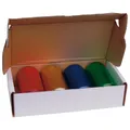 Produktbild: Efalock Strähnen-Alufolie Set blau, rot, grün, gold, 20 µ