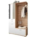 Produktbild: Kompaktgarderobe Entra Dekor Weiß, Braun Weiß / Eiche