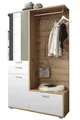 Produktbild: Garderobe Kompaktgarderobe mit Spiegel Flurgarderobe Schuhschrank Weiß Artisan