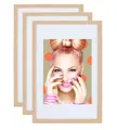 Produktbild: IDEAL TREND Bilderrahmen 3er 5er Set Holz Bilderrahmen Lifestyle Plexi Foto Rahmen Collage Wand