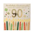 Produktbild: Depesche 0011694-013 Pop-up Glückwunschkarte zum 90. Geburtstag Klappkarte mit Musik, Lichtelementen und einem originellen Spruch, Geburtstagskarte inkl. Umschlag, Format 15,5 x 15,5 cm, mehrfarbig