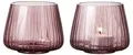 Produktbild: BITZ Kusintha Teelichthalter aus Glas, Teelichtgläser, Glas Deko, Tischdeko, Set aus 2 Stück, Höhe 7,5 cm, Pink