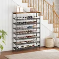 Produktbild: HOOBRO 8-lagiges Schuhregal Verstellbares Schuhablage Schuhschrank Vintage Möbel
