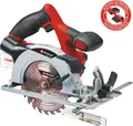 Produktbild: Einhell TE-CS 18/150 Li - Solo. Für Materialien geeignet: Holz, Produktfarbe: Schwarz, Rot, Grundkörper Material: Aluminium. Klingendurchmesser: 15 cm, Leerlaufdrehzahl (max.): 4200 U/min, Schnitttiefe bei (90o): 4,8 cm. Energiequelle: Akku, Batteriespannung: 18 V. Rollendicke: 1,6 mm, Breite: 200 mm, Tiefe: 316 mm (4331220)