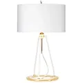 Produktbild: Ferrara Tischlampe - Weiß poliertes Gold mit weißem Schirm und metallischem Goldfutter - FERRARA-TL-WPG