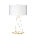 Produktbild: Elstead Ferrara Tischleuchte E27 Weiß Poliertes Gold Weiß mit Metallic-Gold-F...