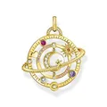 Produktbild: THOMAS SABO Kettenanhänger mit Planetenring und bunten Steinen vergoldet 750 Gelbgold Vergoldung, Kaltemail, 925 Sterlingsilber