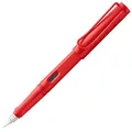 Produktbild: Lamy safari strawberry Füller - Füllhalter mit ergonomischem Griff & polierter Stahlfeder in Strichbreite EF - robuster ASA-Kunststoff - inkl. Tintenpatrone T 10 blau - Rechtshänder