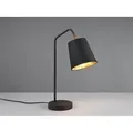 Produktbild: Reality Leuchten - Tischleuchte Buddy Spot Schwenkbar, Metall & Stoffschirm Schwarz/gold, Höhe 45cm