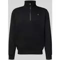 Produktbild: G-Star Raw Sweatshirt mit Troyer-Kragen und Logo-Stitching in Black, Größe L