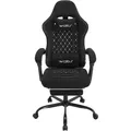 Produktbild: WOLTU Gaming Stuhl mit Massagefunktion, Taschenfederkissen, ergonomisch, Tech-Stoff : Schwarz Farbe: Schwarz - Schwarz