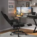 Produktbild: Woltu Gaming Stuhl Ergonomisch, Schreibtischstuhl Mit Massagefunktion, Computerstuhl Mit Taschenfederkissen, Drehstuhl Mit Kopfkissen, Lendenkissen, Fußstütze, 150kg Belastbarkeit, Tech-stoff, Schwarz