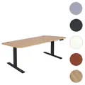 Produktbild: Schreibtisch HWC-D40, Computertisch, elektrisch höhenverstellbar 160x80cm 53kg MVG ~ Eiche-Dekor, schwarz