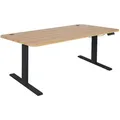 Produktbild: Mendler Schreibtisch HWC-D40, Computertisch, elektrisch höhenverstellbar 160x80cm 53kg MVG ~ Eiche-Dekor, schwarz