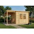 Produktbild: Alpholz Gartenhaus Maria-28 Natur 300 cm x 250 cm + 150 cm Schleppdach