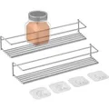 Produktbild: Metaltex Gewürzregal Paprika-1 364643000, silber, 1 Etage, hängend, aus Metall, zum Kleben, 32 x 5 x 8cm, Set, 2 Stück
