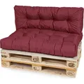 Produktbild: TexDeko® Garden Palettenkissen 120x80x18cm wasserabweisend UV - beständig In- & Outdoor Premium Sitzkissen gesteppt Palettenauflage für Europale... - bordeaux