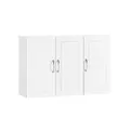 Produktbild: SoBuy Küchen-Wandschrank, wandmontierter Küchenschrank mit verstellbaren Einlegeböden und Türen, Badezimmer-Aufbewahrungsschrank, Weiß, 90 x 30 x 60 cm