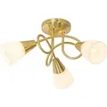 Produktbild: QAZQA - Klassisch I Antik Klassische Deckenleuchte I Deckenlampe I Lampe I Leuchte Gold I Messing mit Opalglas 3-flammig - Inez I Wohnzimmer I Schl... - Gold