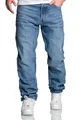 Produktbild: Amaci&Sons Herren Loose-Fit 90s Denim Jeans Hose Straight Baggy 7025 Dunkelblau W34/L30