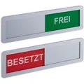 Produktbild: Türschild 'besetzt Frei', 2er Set, Toilettenschild Mit Klebestreifen, Magneten Und Schieber, Acryl, Silber - Relaxdays