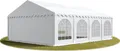 Produktbild: TOOLPORT Festzelt Partyzelt 6x8 m PREMIUM, hochwertige PVC Plane 750 N in weiß 100% wasserdicht mit Bodenrahmen