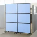Produktbild: VEVOR Raumteiler Trennwand Paravent Schallschutzwand Doppelpanel, tragbare Bürotrennwand mit Polyester und Stahlkabinenwand, Raumtrenner (171 x 93 x 39 cm), Indigoblau
