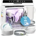 Produktbild: monzana Tischgeschirrspüler MSPM900, mit ohne Wasseranschluss App WIFI 6 Programme 3 Gedecke 45cm Mini