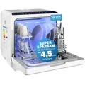 Produktbild: MONZANA® Tischspülmaschine ohne Wasseranschluss App Funktion sparsamer Verbrauch 4,5L 6 Programme 4 Gedecke 45cm Mini Geschirrspüler Spülmaschi... - Weiß