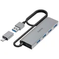 Produktbild: Hama  4 Port USB 3.2 Gen 1-Hub (USB 3.0) mit USB-C® Stecker Grau