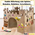 Produktbild: Kinder Spielhaus Burg Spielburg Pappe Bastelkarton Haus Burg Papphaus Kartonhaus Pappburg Papierhaus Karton Playhouse Kinderhaus zum Anmalen Bemalen Kingpower