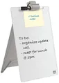 Produktbild: Nobo Glas-Whiteboard Desktop-Notizboard, Trocken Abwischbare Glas-Oberfläche, Tragbar, Rahmenlos, 216 x 297 mm, A4, Inkl. Markerstift und Abnehmbarem Clip, Brilliant Weiß, 1905173