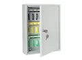 Produktbild: HMF Schlüsselschrank aus Stahl, abschließbarer Schlüsselkasten für Büro, Verwaltung oder Fuhrpark, 42 Schlüsselhaken, 35 x 27 x 8 cm, Lichtgrau