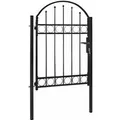 Produktbild: vidaXL Zauntor mit Gewölbter Oberseite Stahl 104 x 125 cm Schwarz 143085